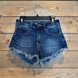 KanCan Women’s Girls Stretch Cut Off Frayed Denim Shorts Daisy Dukes Size 1/24